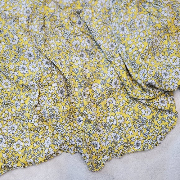 J. Crew Yellow White Black Floral Tiered Cottagecore Romantic Dress Women XXL - Picture 5 of 11